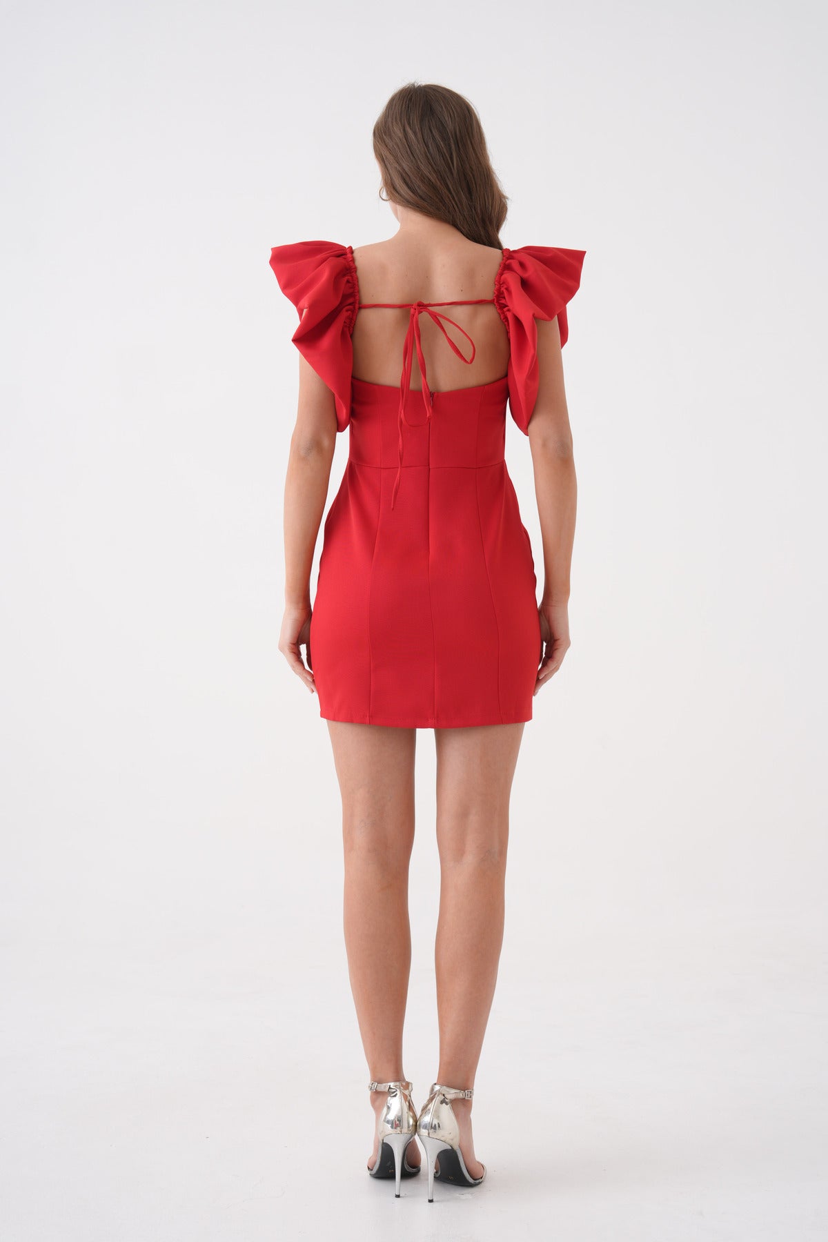 Minikleid mit Puffärmeldetails