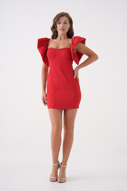 Minikleid mit Puffärmeldetails