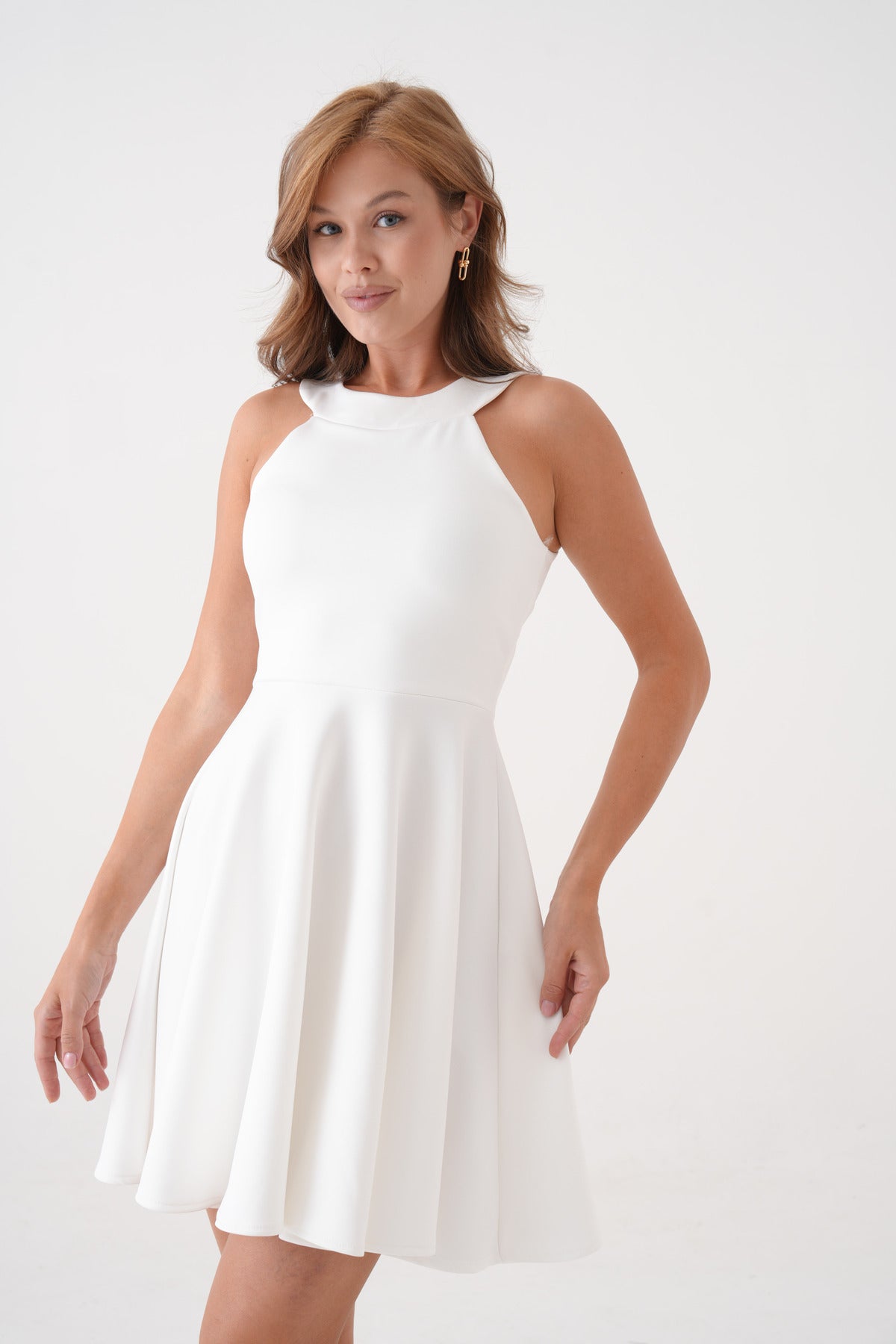 Ärmelloses ausgestelltes Minikleid