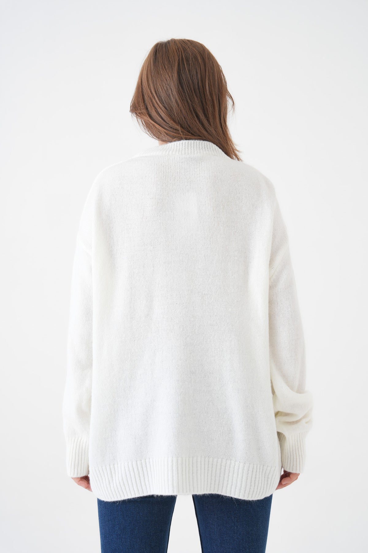 Oversize-Pullover mit Rundhalsausschnitt