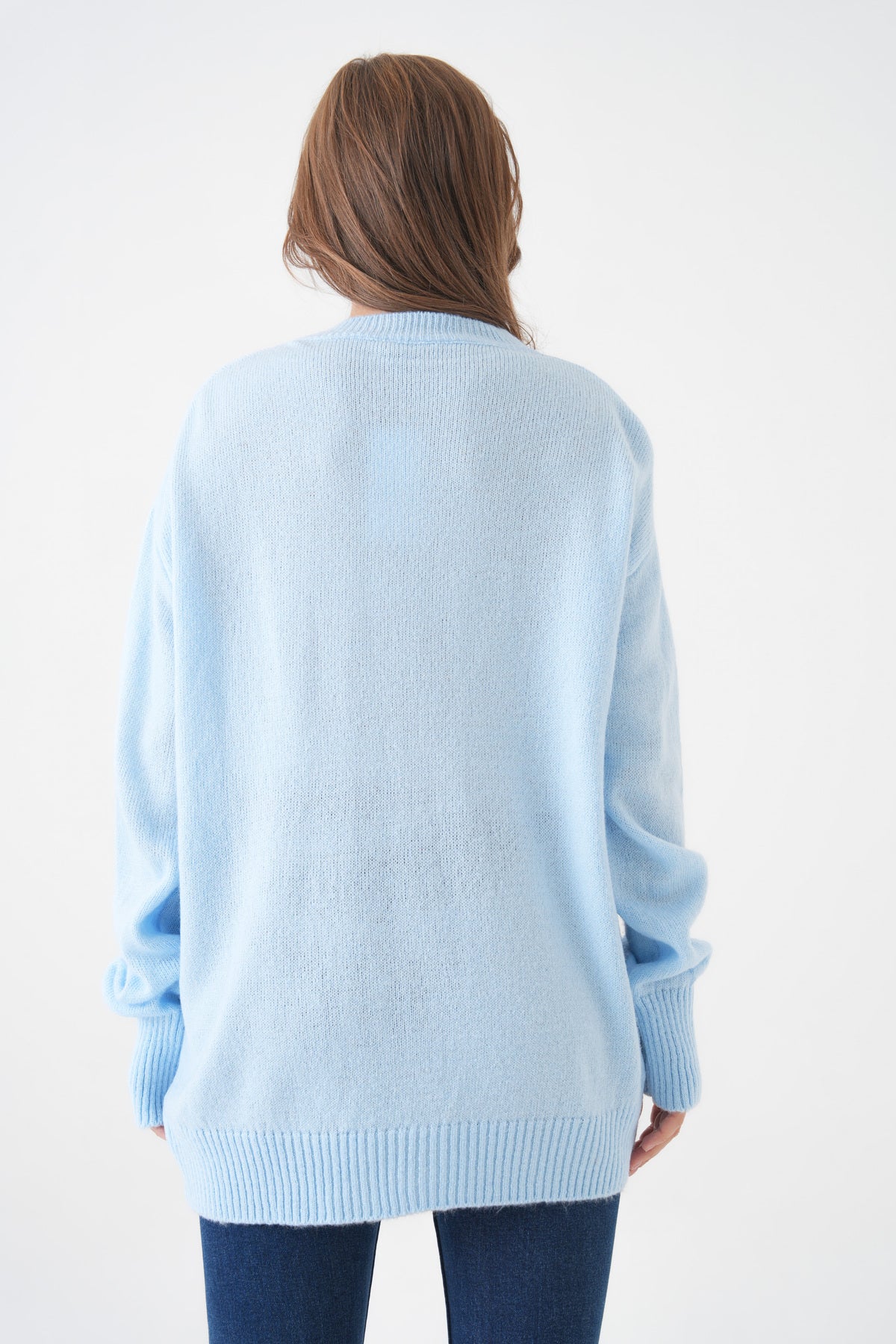 Oversize-Pullover mit Rundhalsausschnitt