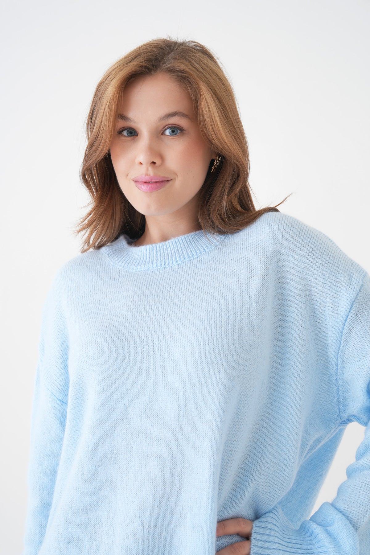 Oversize-Pullover mit Rundhalsausschnitt