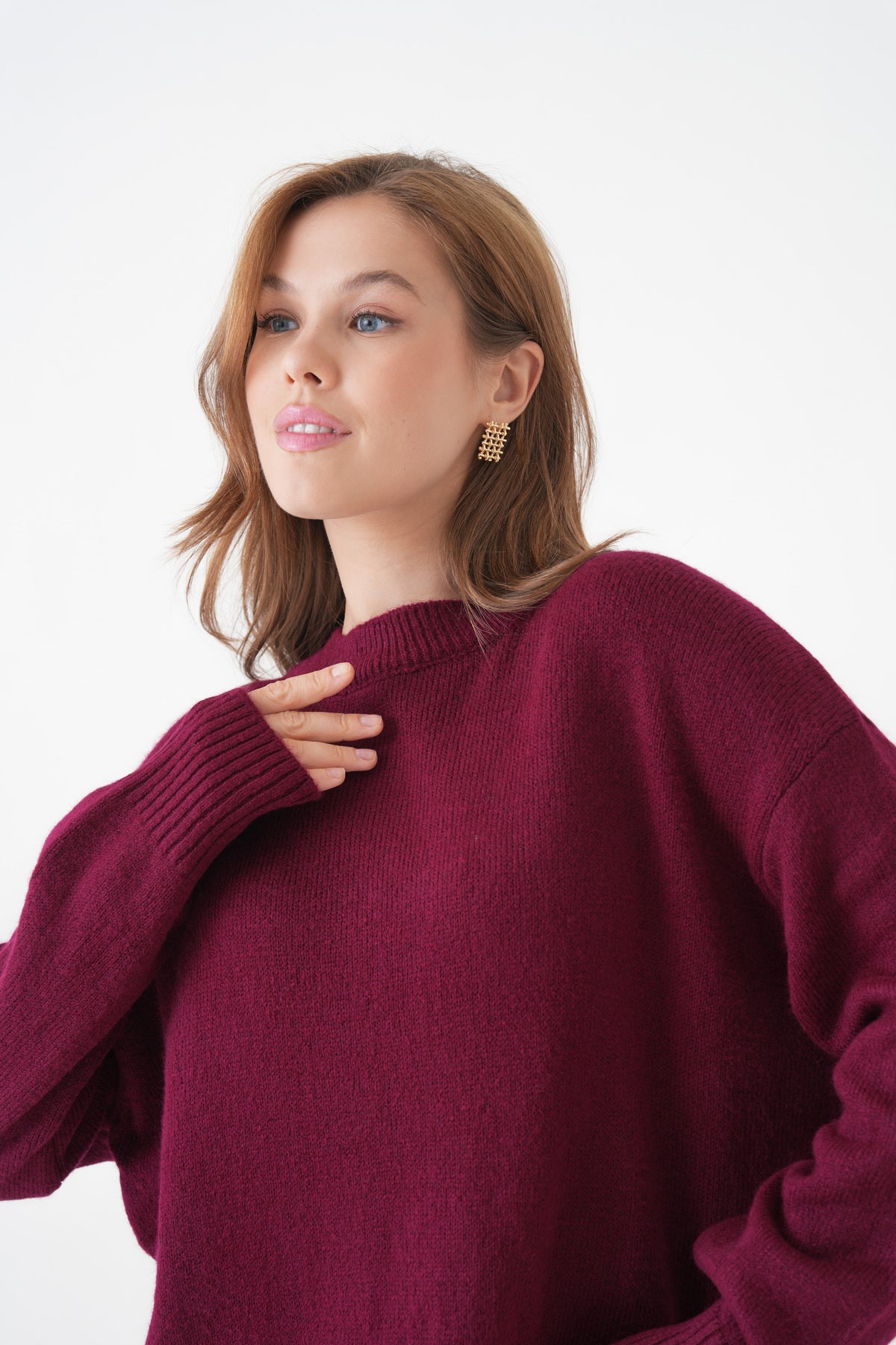 Oversize-Pullover mit Rundhalsausschnitt