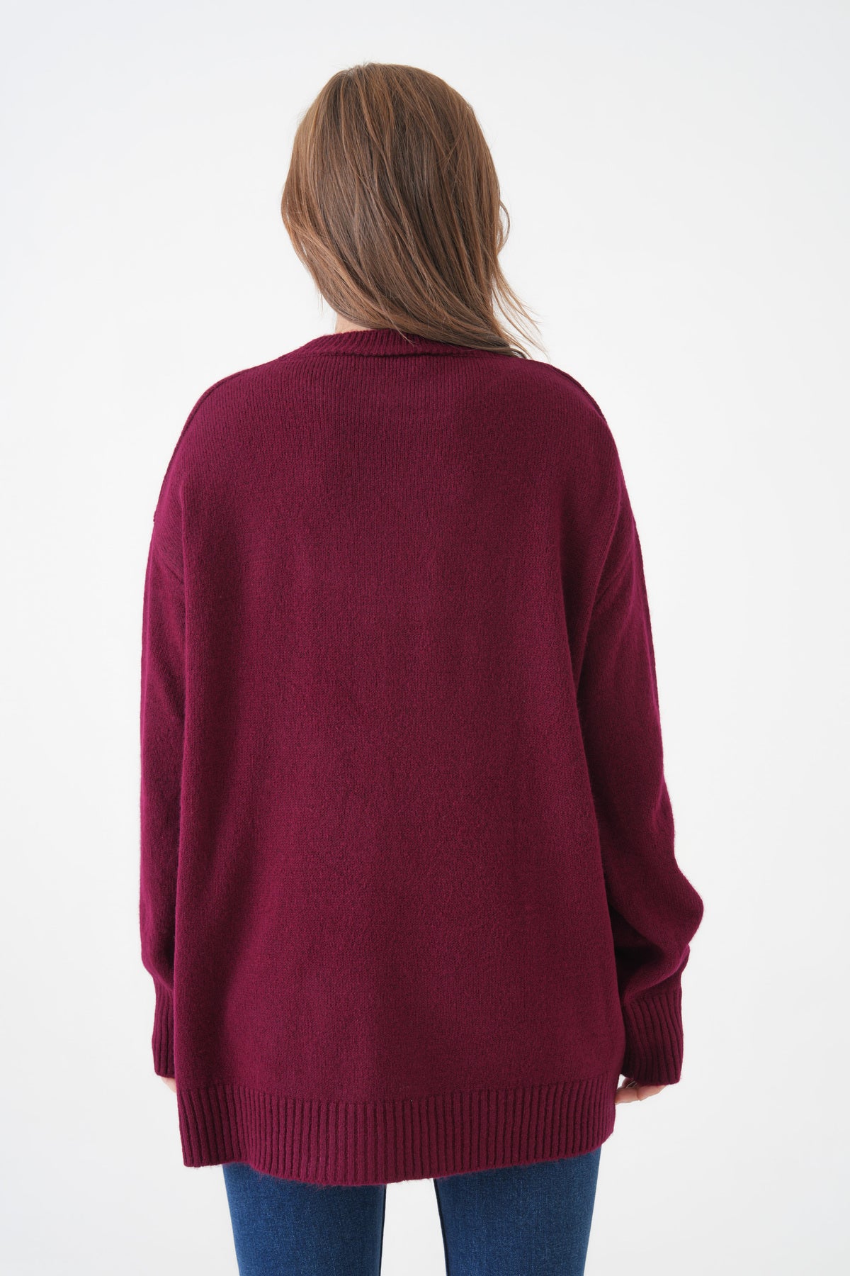 Oversize-Pullover mit Rundhalsausschnitt