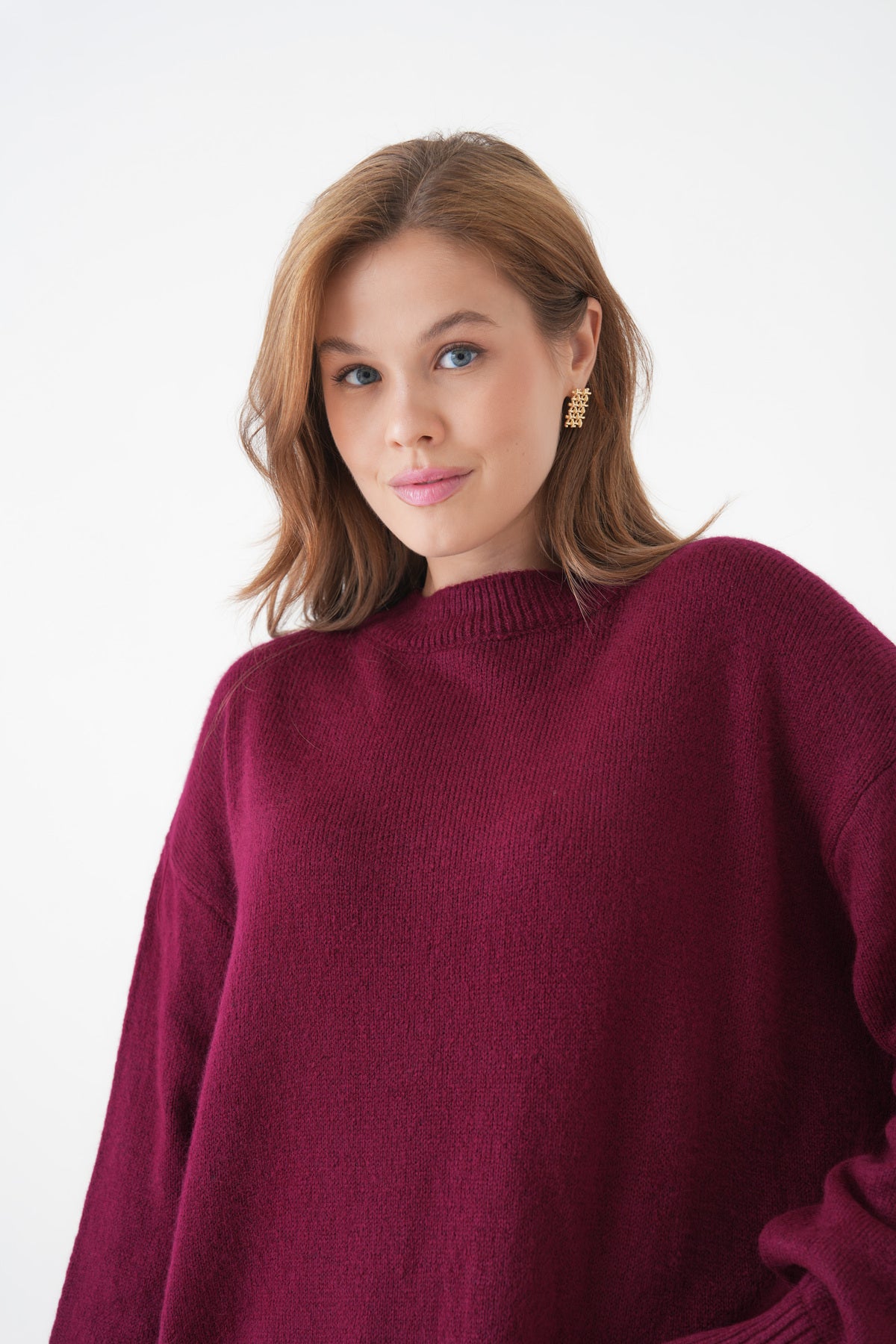 Oversize-Pullover mit Rundhalsausschnitt