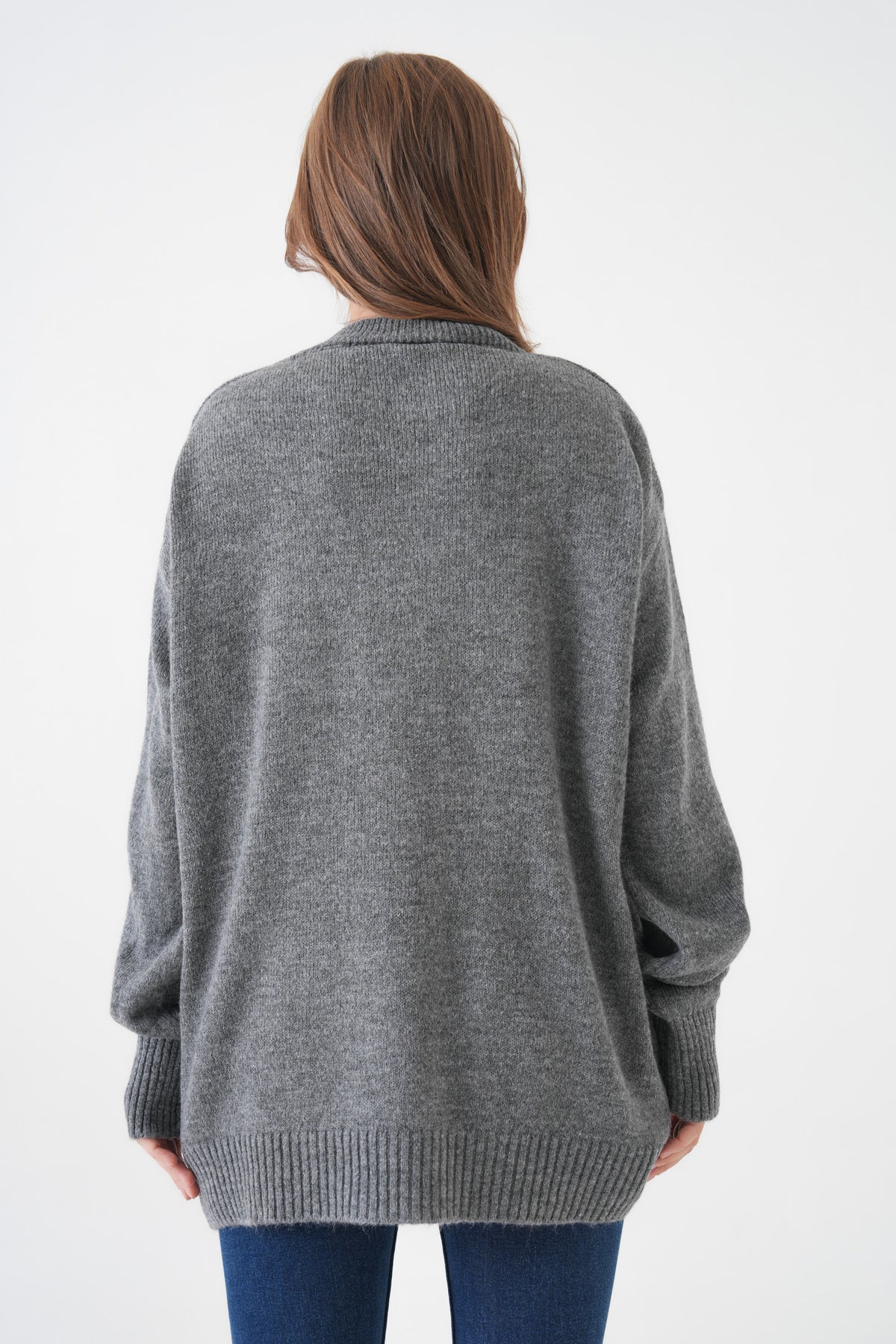 Oversize-Pullover mit Rundhalsausschnitt