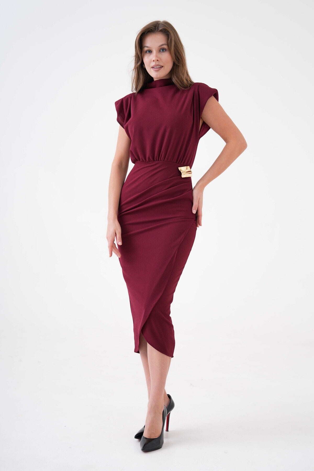 Wickelkleid in Midi-Länge