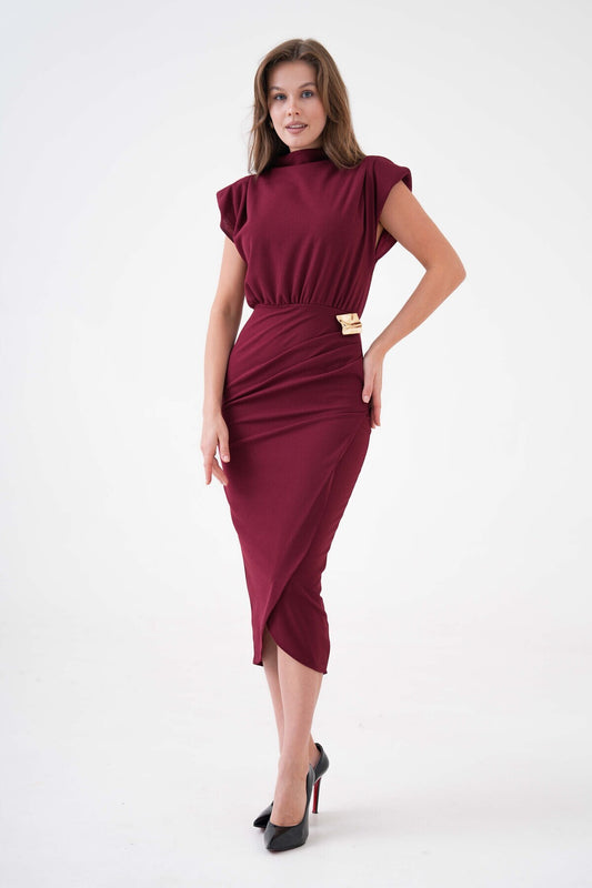 Wickelkleid in Midi-Länge
