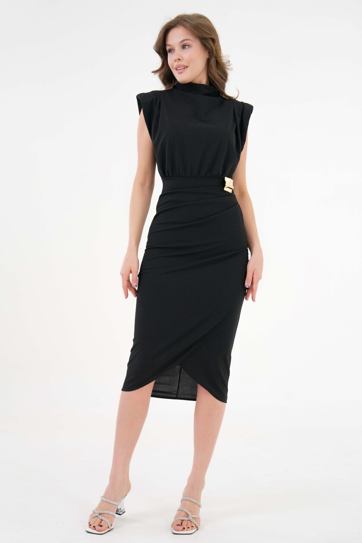 Wickelkleid in Midi-Länge