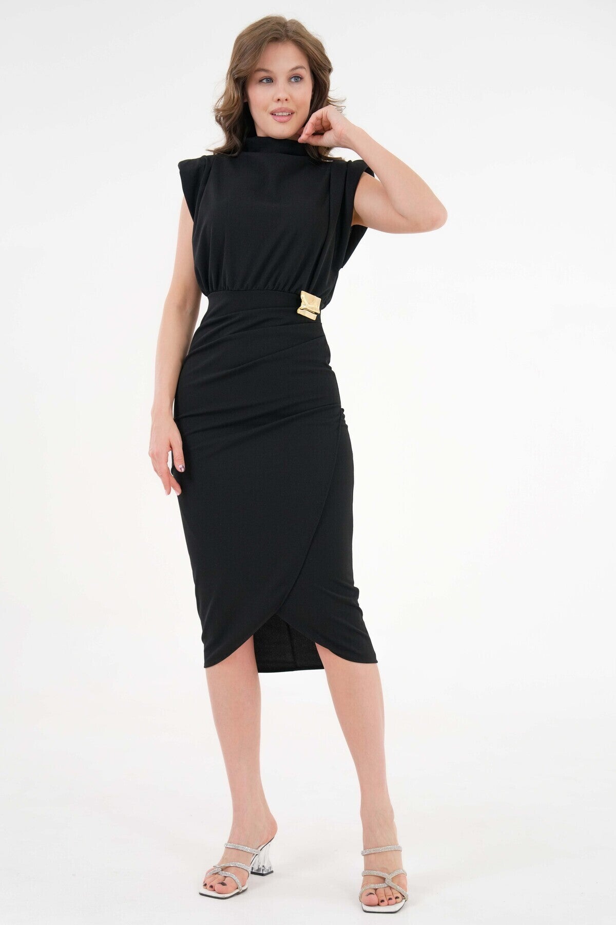 Wickelkleid in Midi-Länge