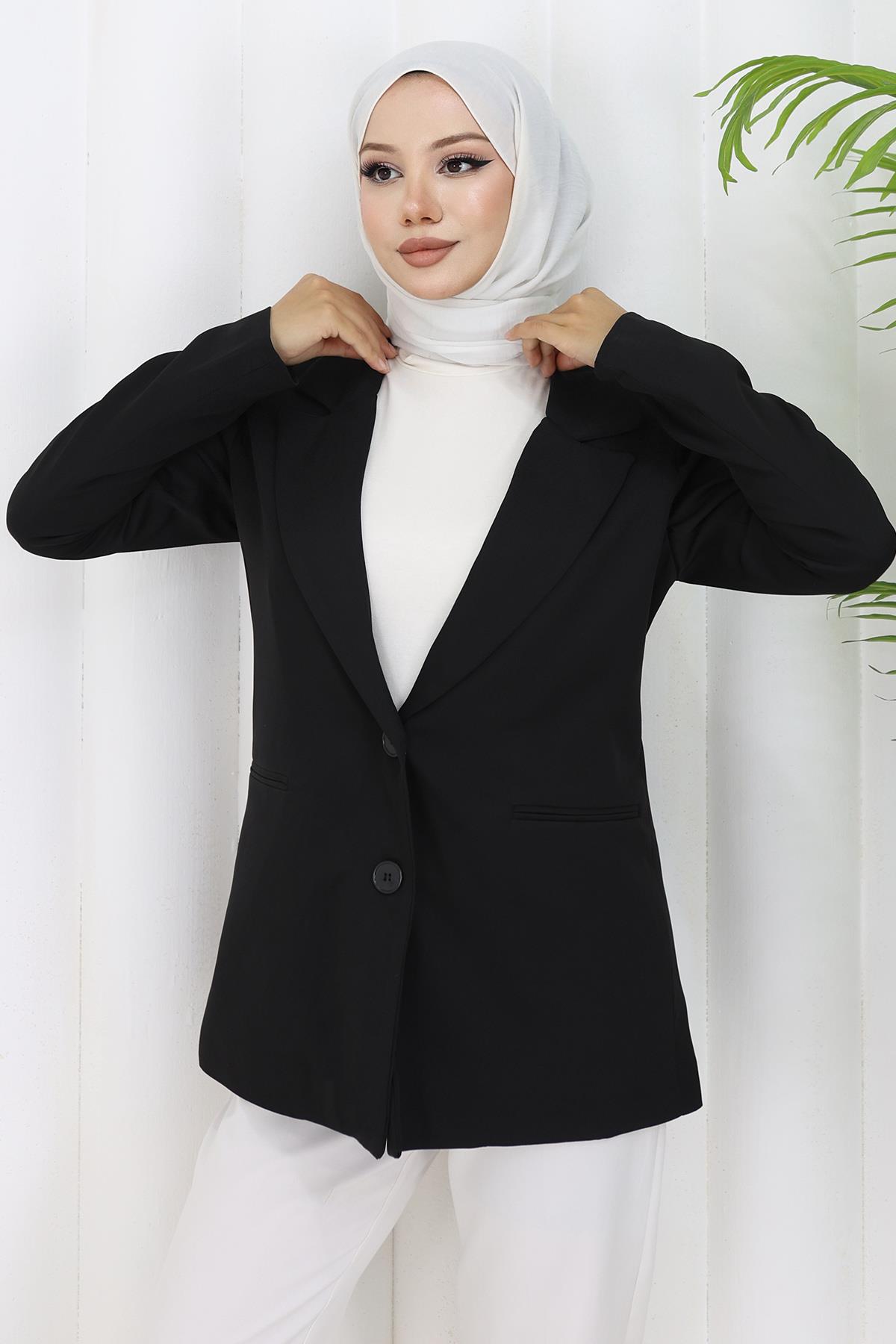 Damen Schwarze Jacke - Stil 6146