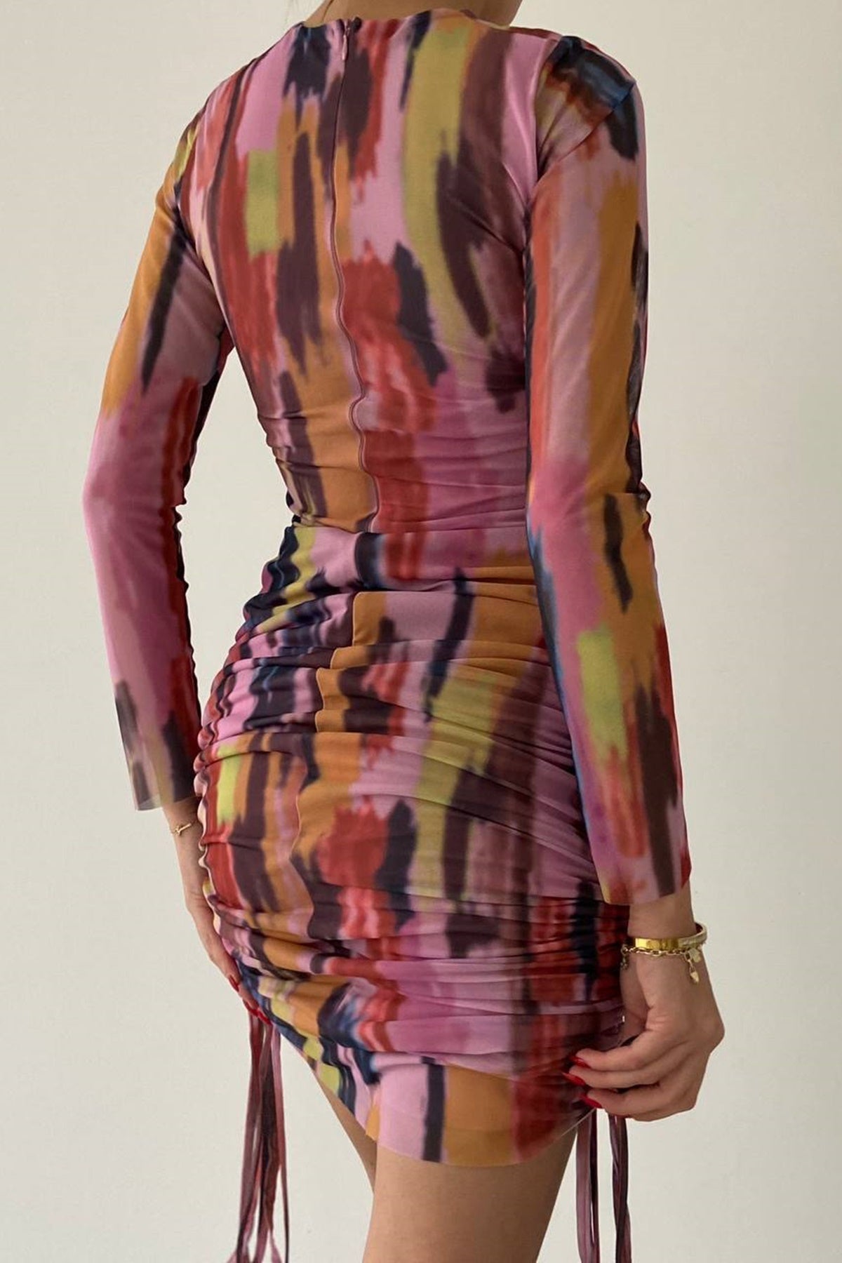 Gefüttertes Kleid mit Digitaldruck