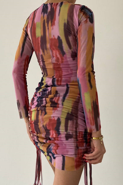 Gefüttertes Kleid mit Digitaldruck