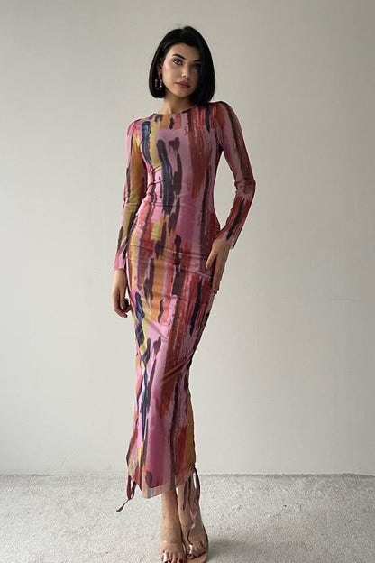 Gefüttertes Kleid mit Digitaldruck