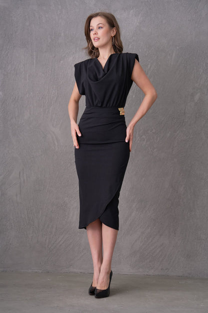 Midikleid mit V-Ausschnitt