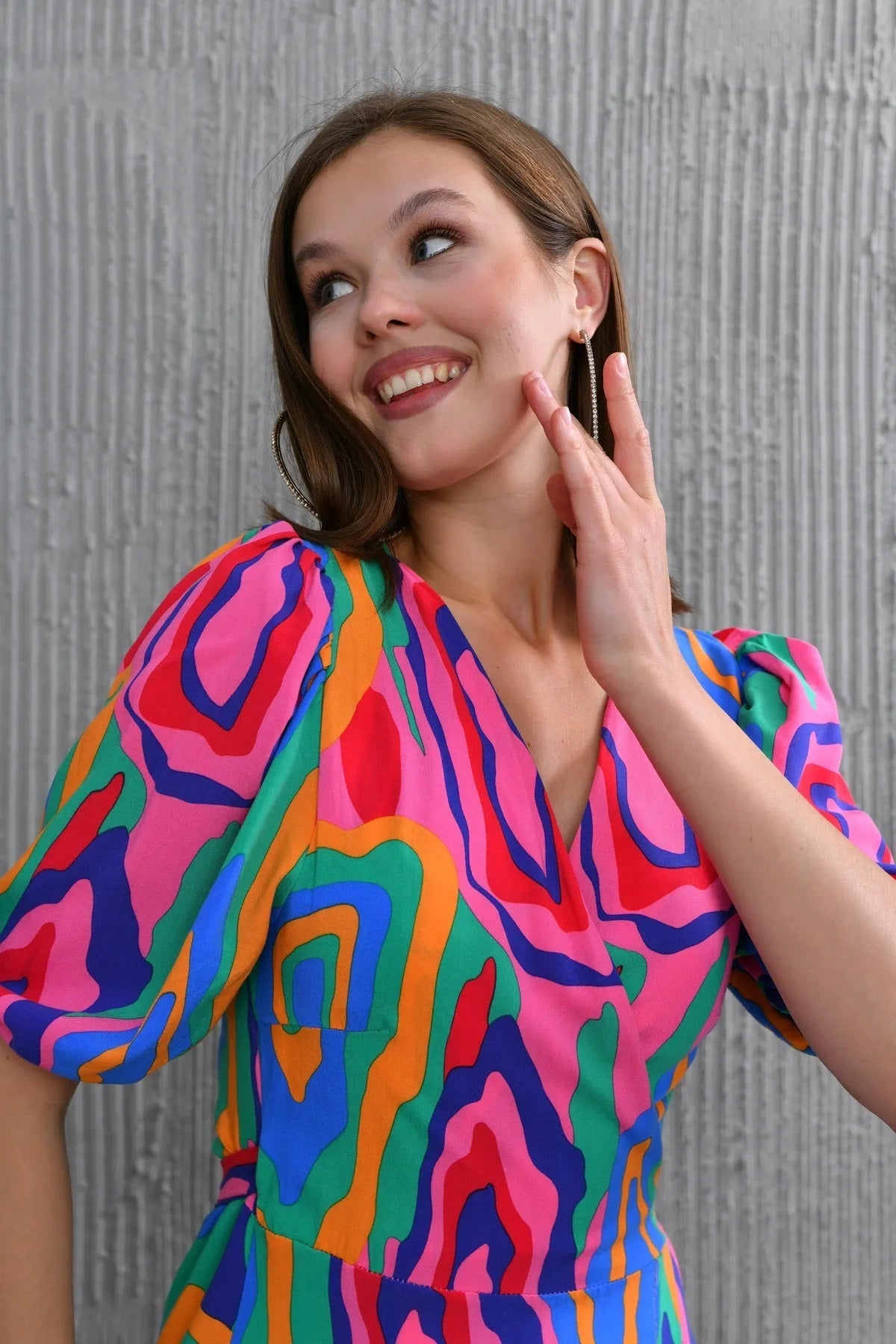 Wickelkleid in Midi-Länge