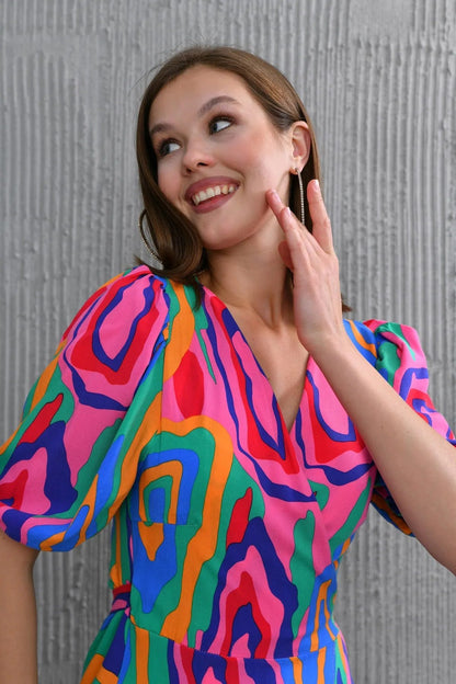 Wickelkleid in Midi-Länge