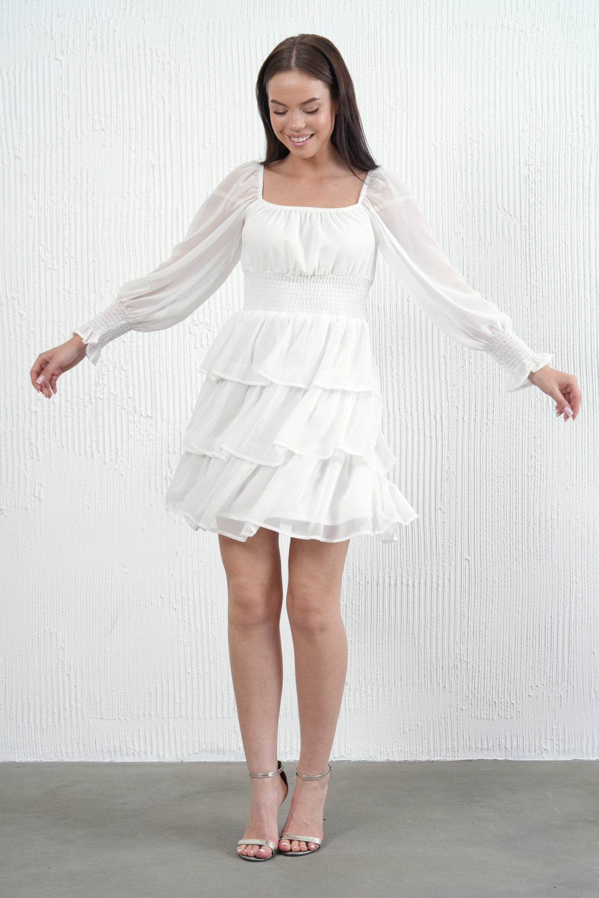 Langärmeliges Minikleid