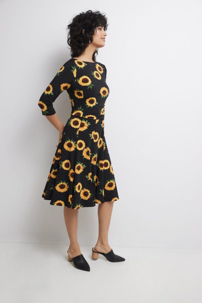 JANE'S Damen Kurzarm Rundhals Midi Micro Kleid