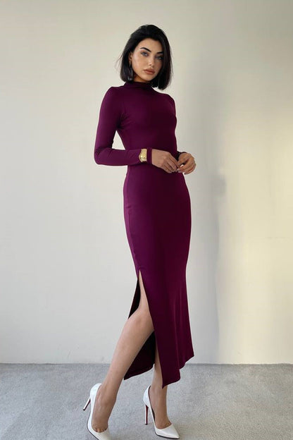 Midi-Abendkleid mit Schlitz