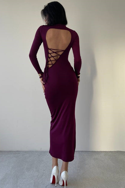 Midi-Abendkleid mit Schlitz