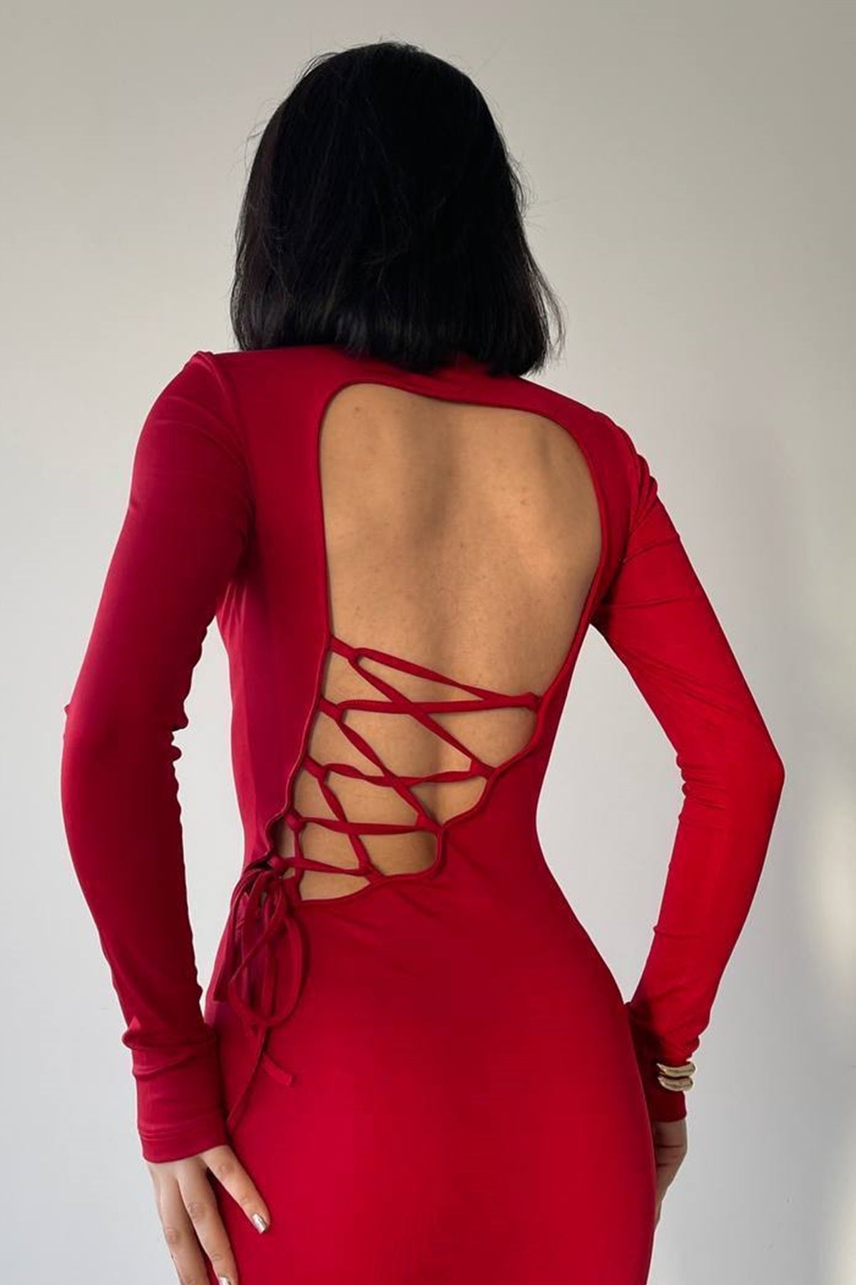 Midi-Abendkleid mit Schlitz