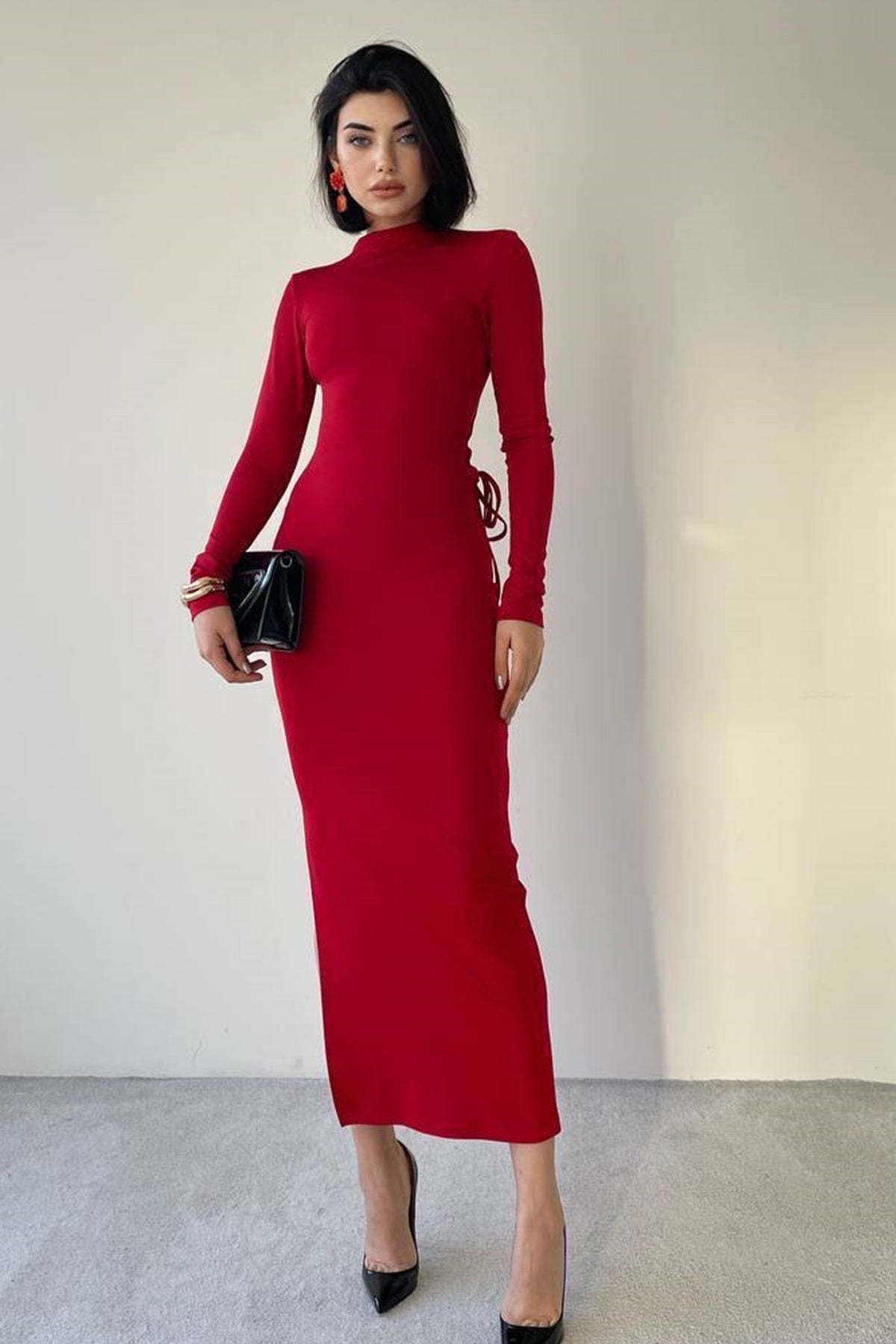 Midi-Abendkleid mit Schlitz