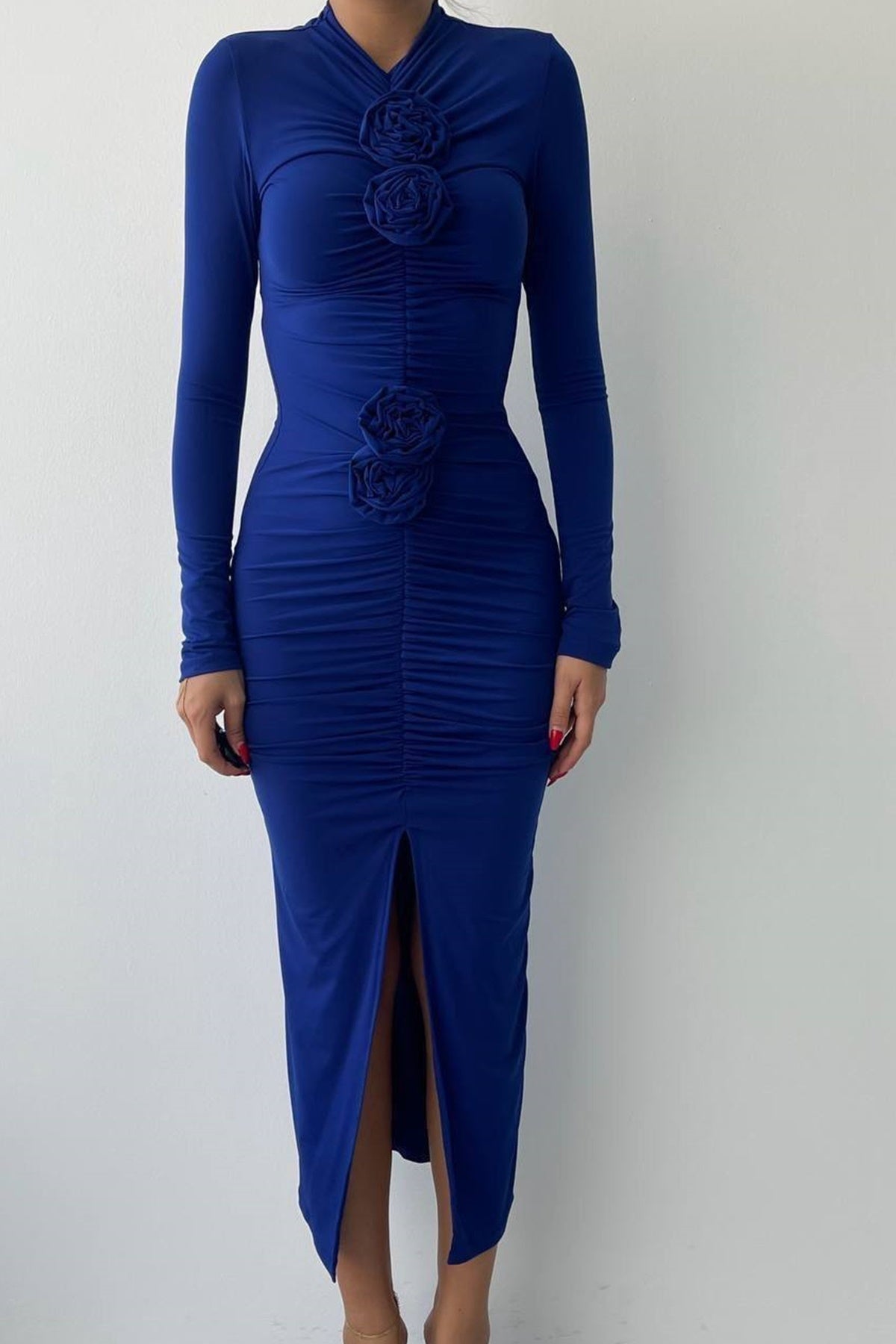 Midi-Abendkleid mit Schlitz
