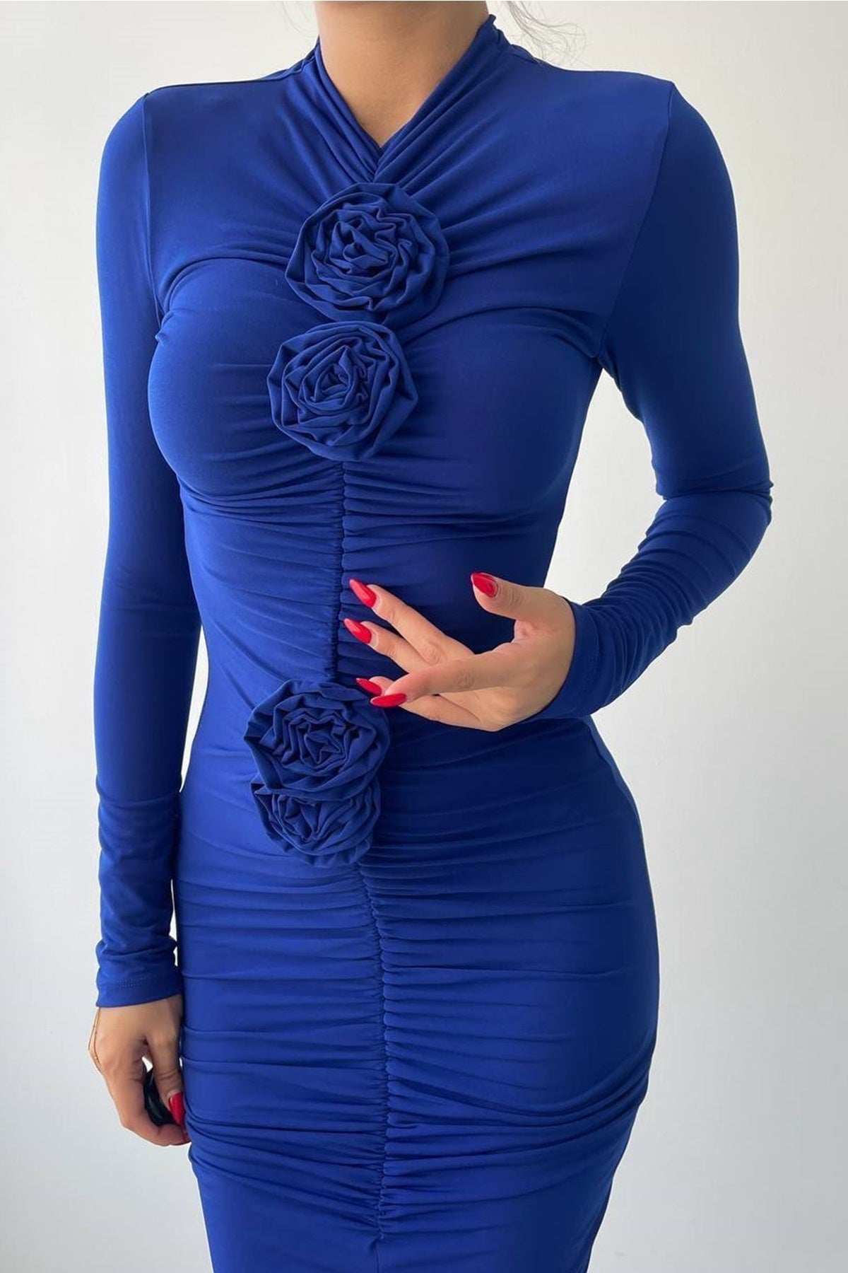 Midi-Abendkleid mit Schlitz