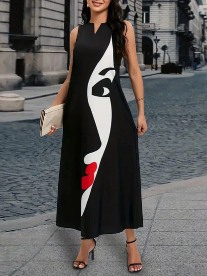 JANE'S Damen V-Ausschnitt Bedrucktes Supreme Kleid