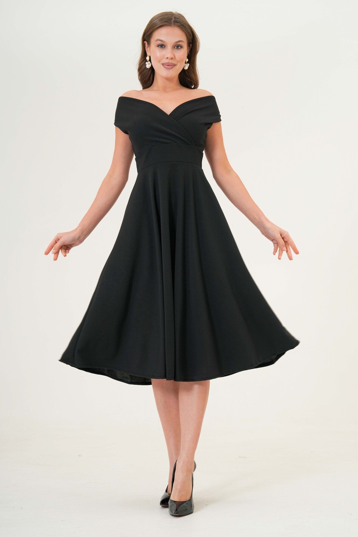 Wickelkleid in Midi-Länge