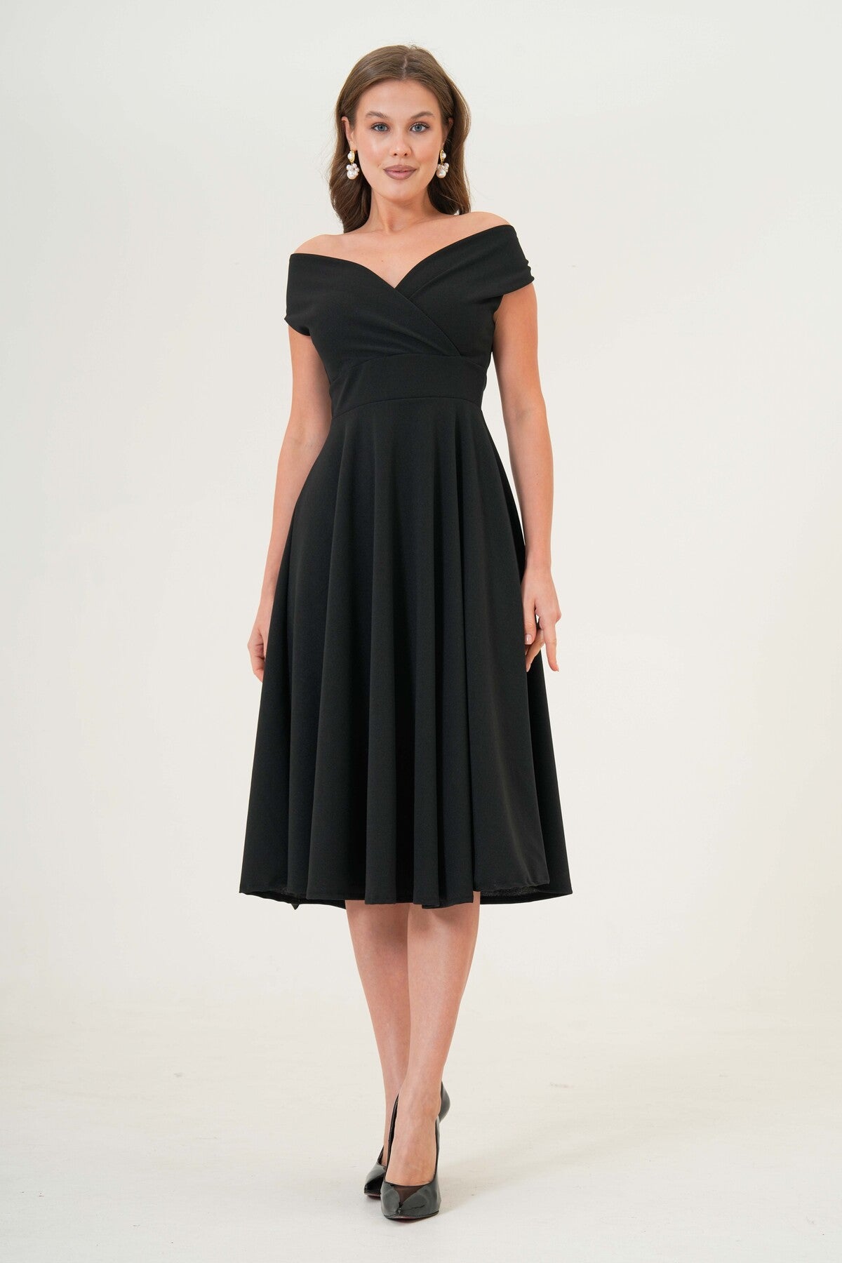 Wickelkleid in Midi-Länge