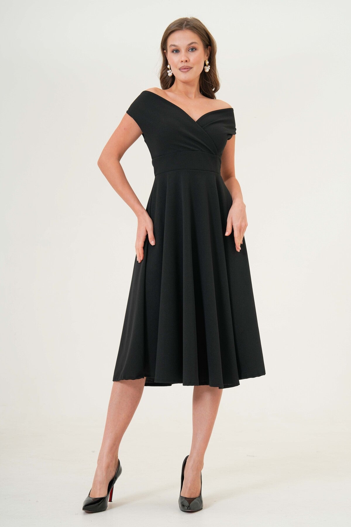 Wickelkleid in Midi-Länge