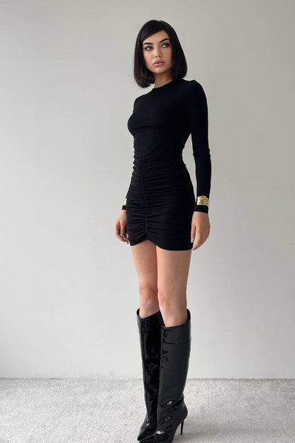 Minikleid mit gerafftem Rock