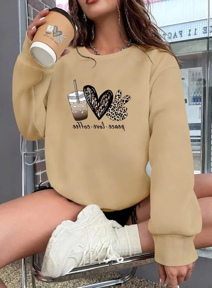 Damen Langarm Fahrrad Hals Herz Muster Viskose Doppel Faden Bluse