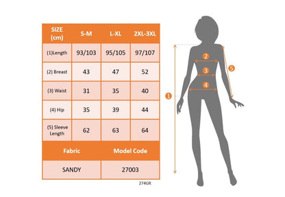 JANE'S Damen Langarm Midi Kleid Sandy