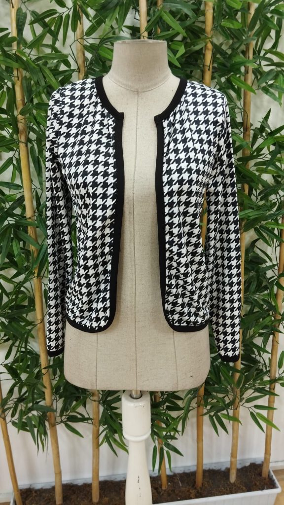 JANE'S Damen Langarm Hahnentrittmuster Tauchjacke