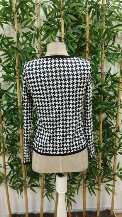 JANE'S Damen Langarm Hahnentrittmuster Tauchjacke