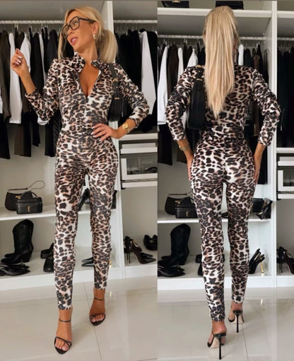 JANE'S Damen Langarm Gürtelloses Gestricktes Crepe Jumpsuit