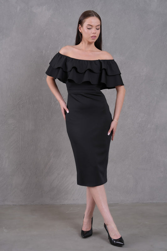 Trägerloses Midi-Bleistiftkleid