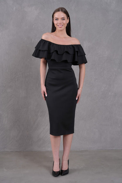 Trägerloses Midi-Bleistiftkleid
