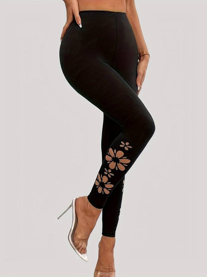 JANE'S Damen Seitlicher Laserblumen Schnitt Hohe Taille Neoprenanzug