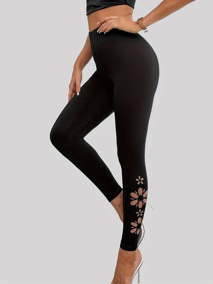 JANE'S Damen Seitlicher Laserblumen Schnitt Hohe Taille Neoprenanzug