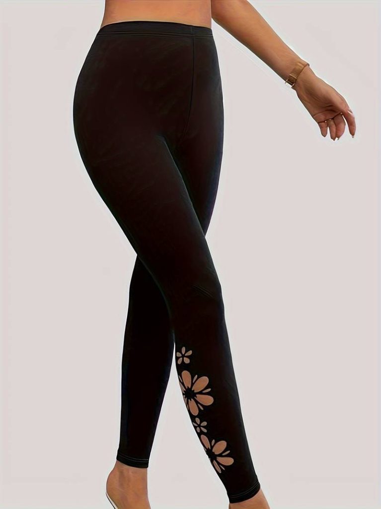 JANE'S Damen Seitlicher Laserblumen Schnitt Hohe Taille Neoprenanzug