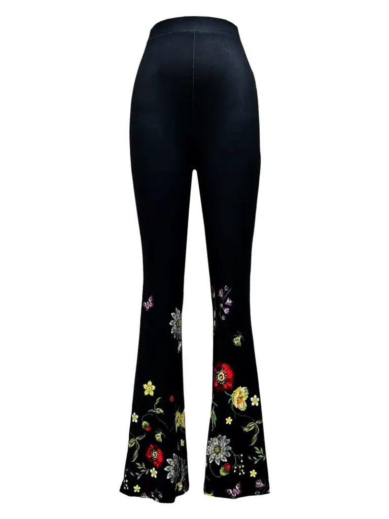 JANE'S Blumige High-Waisted Spanische Schlaghose