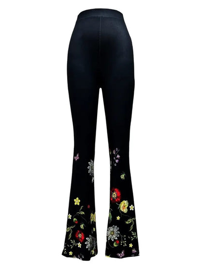 JANE'S Blumige High-Waisted Spanische Schlaghose