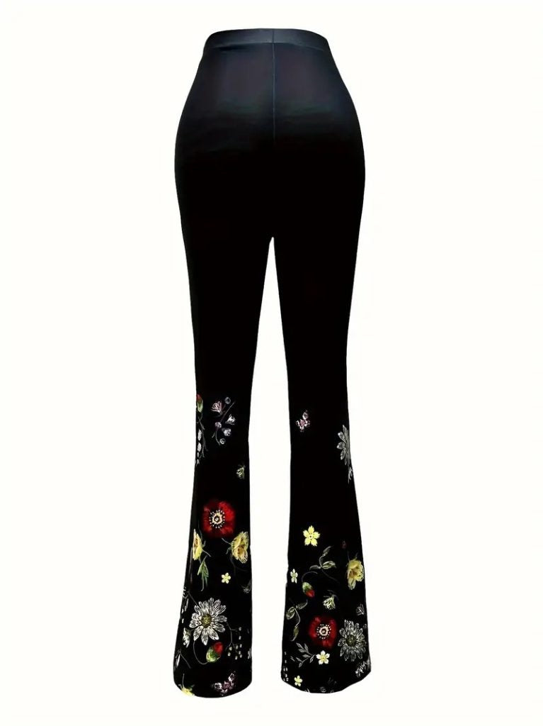 JANE'S Blumige High-Waisted Spanische Schlaghose