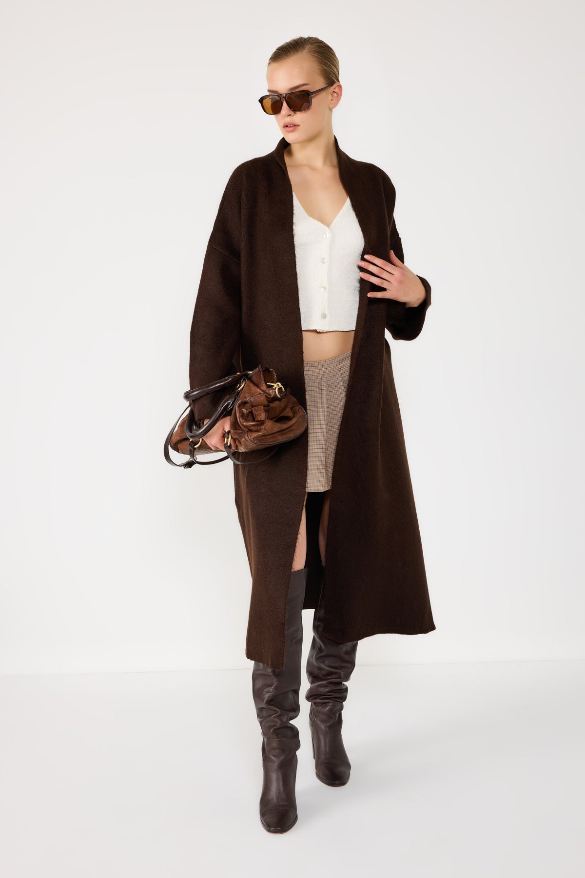 Langer Strickcardigan