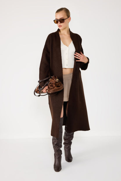 Langer Strickcardigan
