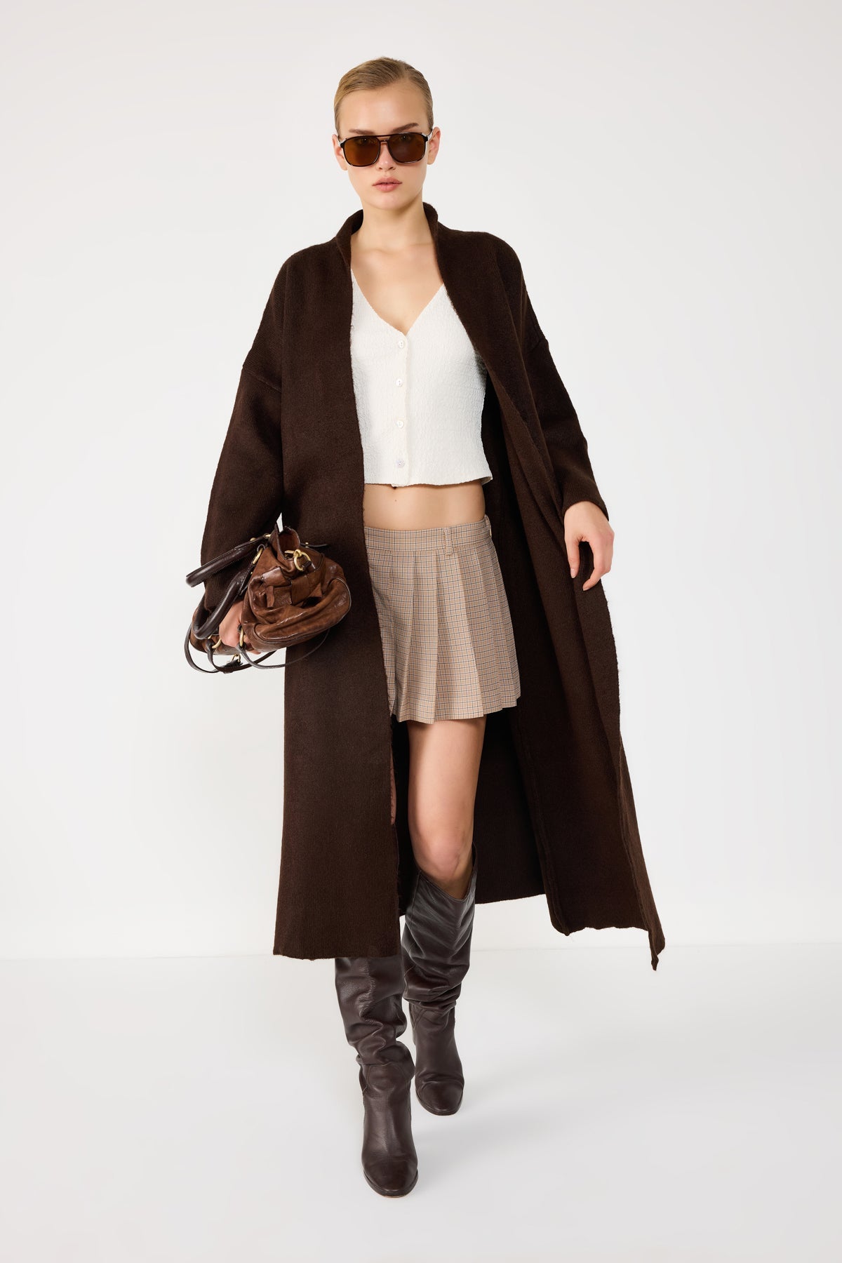 Langer Strickcardigan